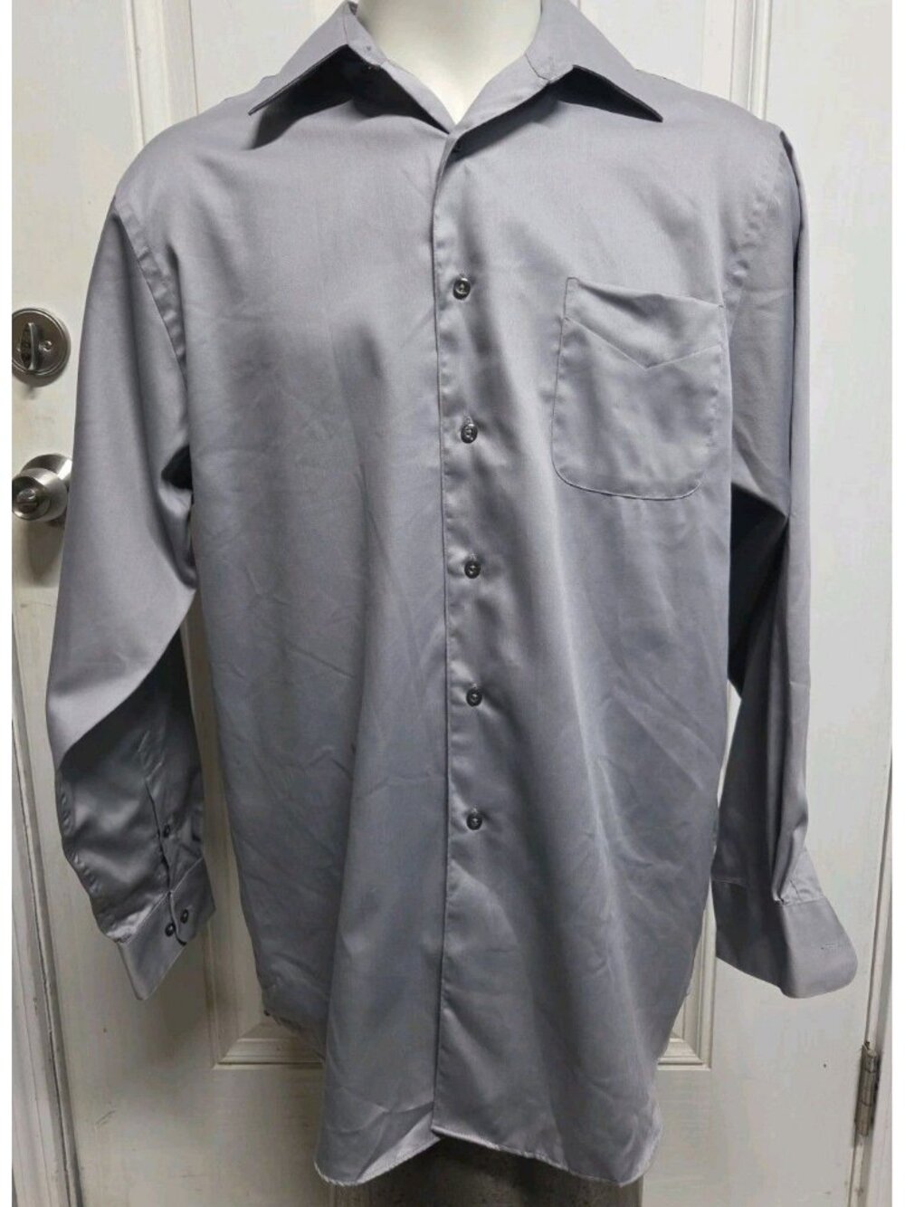 George Mens Long Sleeve Shirt Size Large Silver Long Sleeve